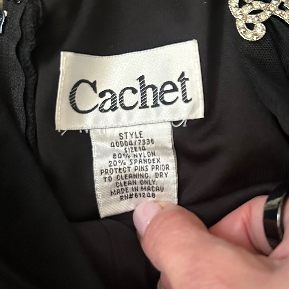 Cachet Floor Length Gown Black Size 14 - Picture 4 of 8
